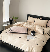 Luxury Rabbit Embroidered Satin Cotton Duvet Cover Set | Yedwo